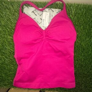 Dfyne impact longline strappy top floral pink extra small